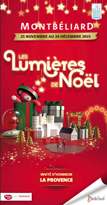 Couverture du programme 2023 des Lumières de Noël à Montbéliard.