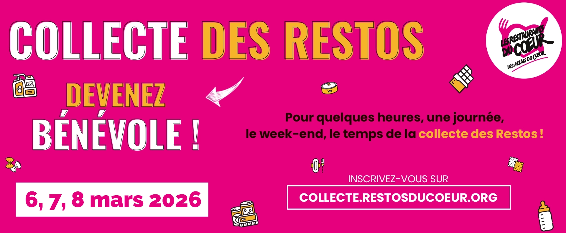Visuel collecte et appel bénévoles restos du coeur